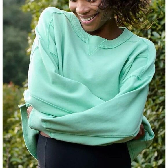 NWT Free People Movement Hatch Intercept Pullover Medium Salted Lime Sweatshirt - Picture 3 of 16